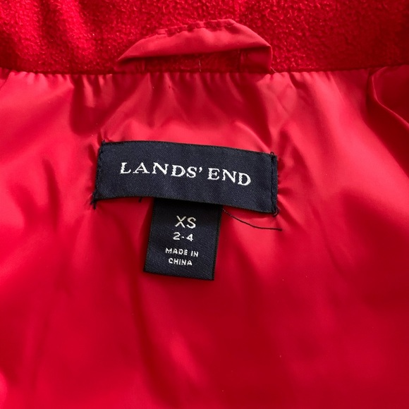 ❄️Lands’ End XS 2-4 red down puffer jacket❄️ - Picture 8 of 11